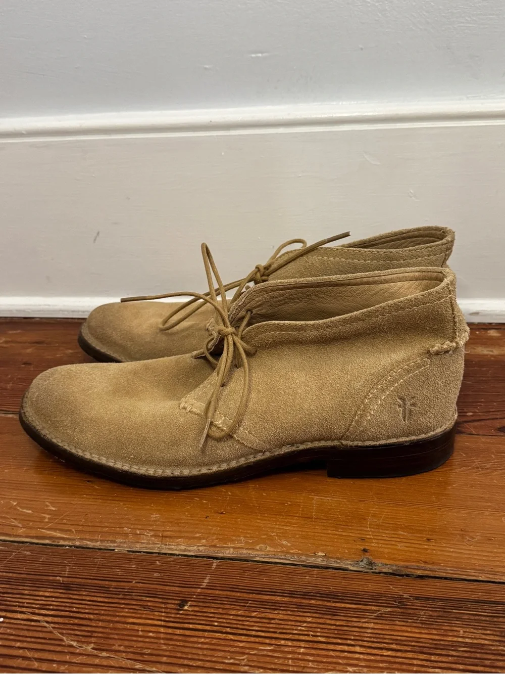 Frye Paul Chukka Boots Mushroom Beige Suede Leather Mexico Men's Size 9.5 D